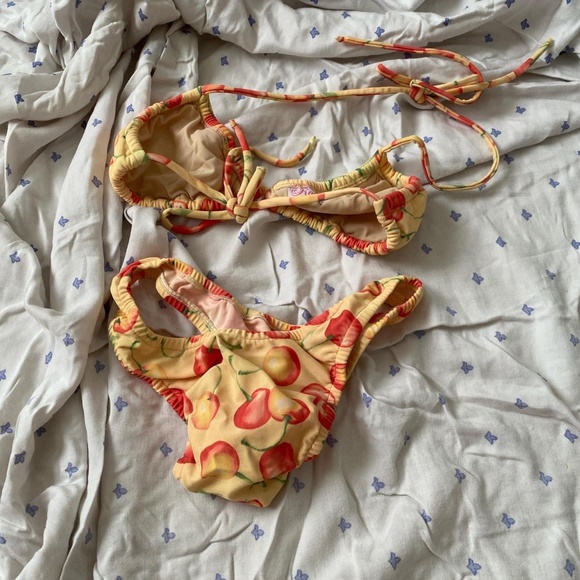 Rosemilk Bikini Top and Bottom Set in Cherry Yellow - Picture 2 of 4